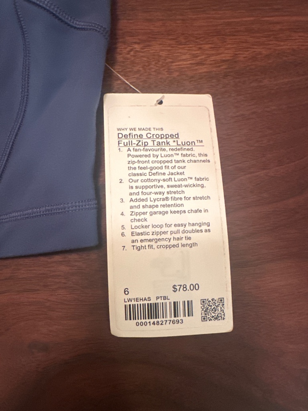 Lululemon cropped tank - Picture 2 of 3